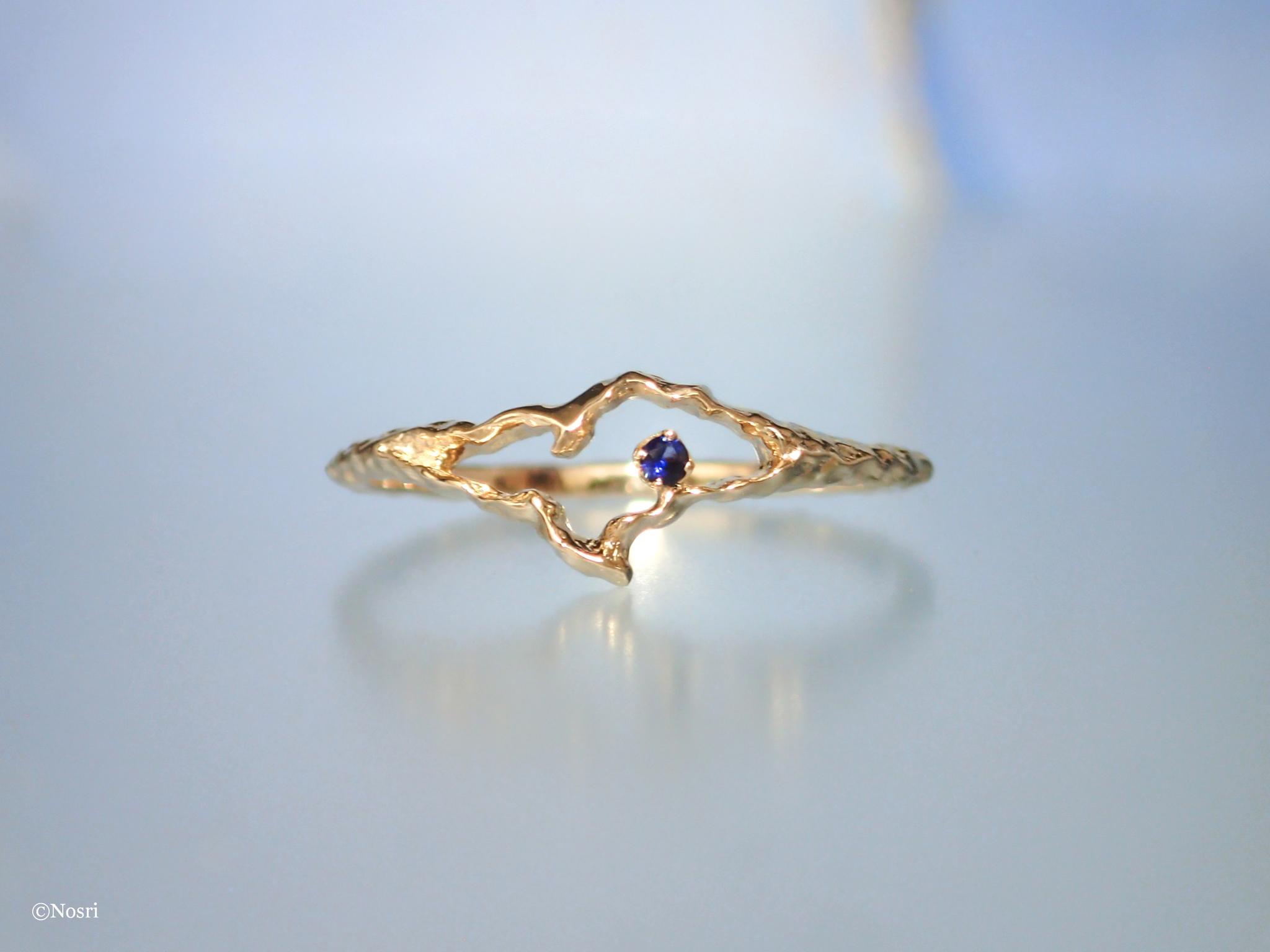 ルート リング (K10 カラーストーン ダイヤモンド）